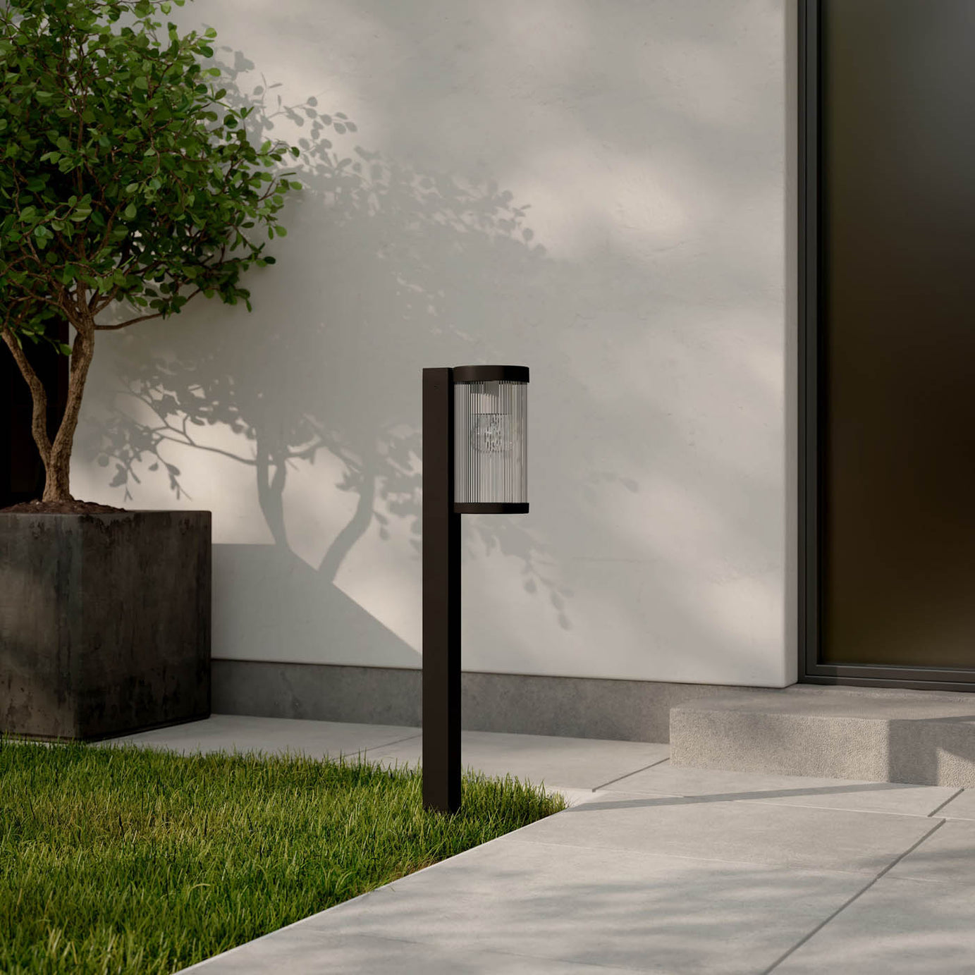 Outdoor Post Light 1 Lamp Aluminium Plastic Sleek Black Garden Path (H)800mm - Image 3
