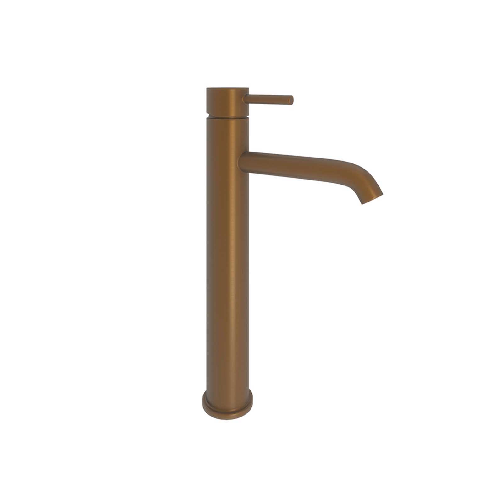 Aquadry Bathroom Basin Tap Mixer Tall Bronze Effect Waste Single Lever Faucet - Image 1