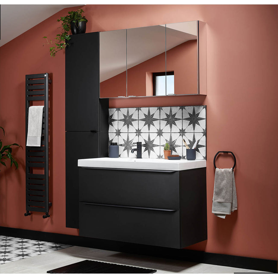 Aquadry Bath Filler Tap Mixer Brass Matt Black Wall Mounted Round Modern - Image 6