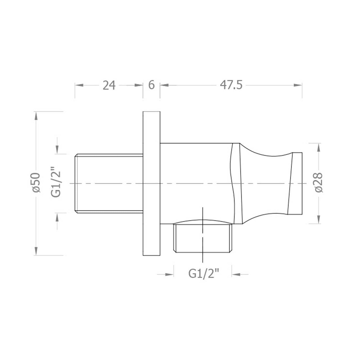 Aquadry Oria Brushed Bronze effect Wall outlet & holder - Image 3