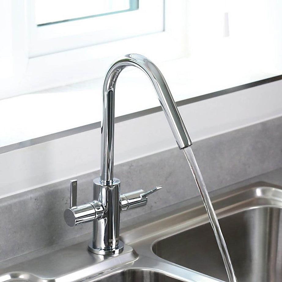 Bristan Kitchen Mixer Tap Swivel Spout Brass Chrome Effect Contemporary - Image 2