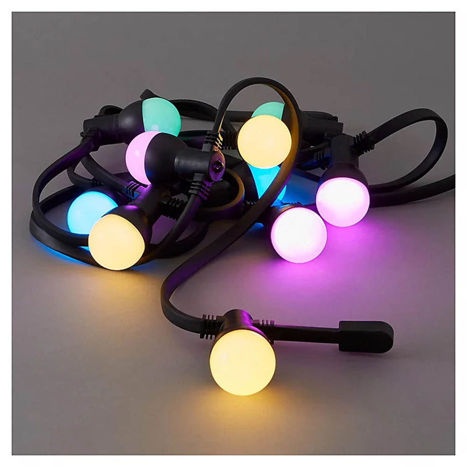 LED String Lights Outdoor IP44 Pastel Multicolour 10 Bulbs Garden Patio - Image 1