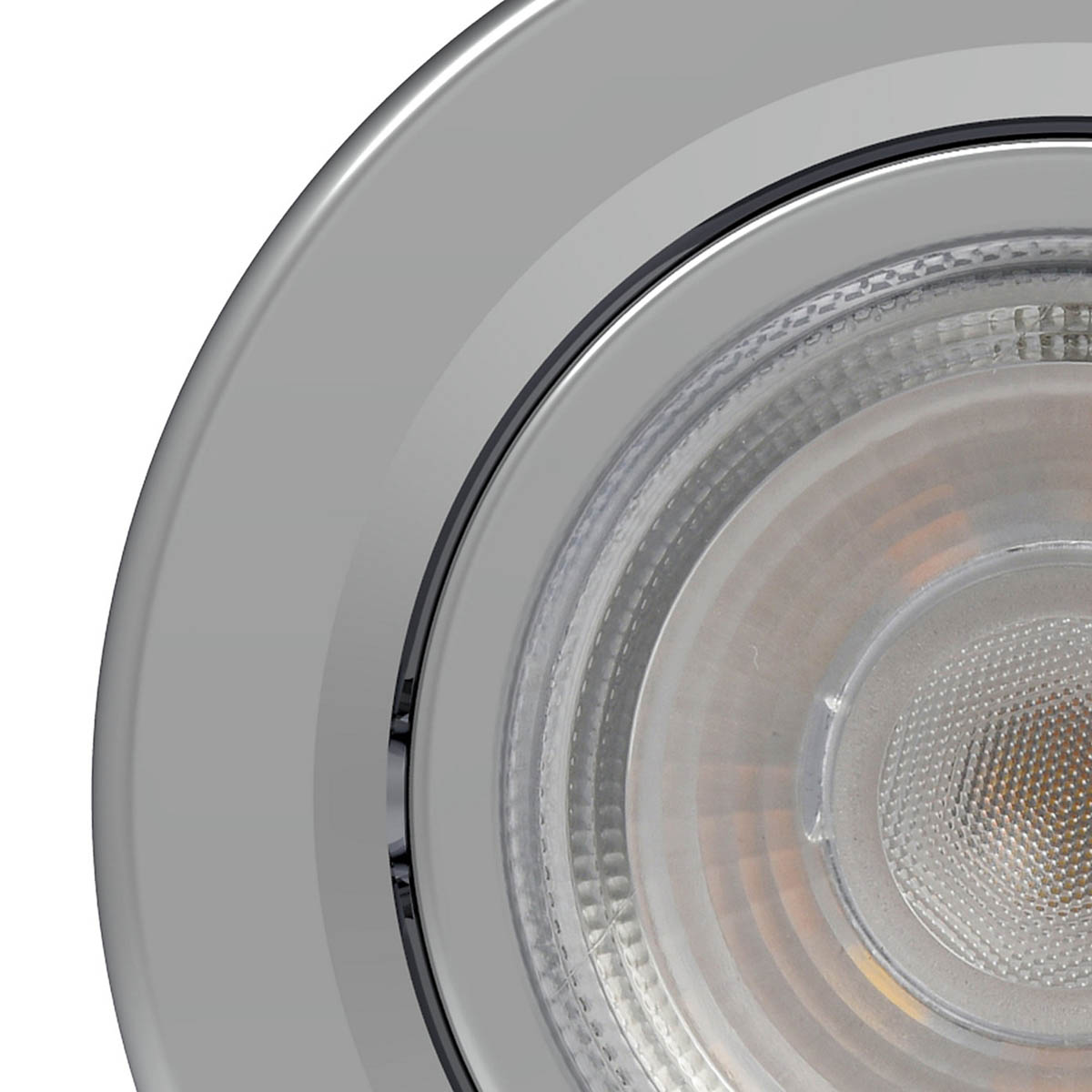 LED Downlights Adjustable Fire-Rated Chrome Effect Warm Neutral White Pack of 6 - Image 4