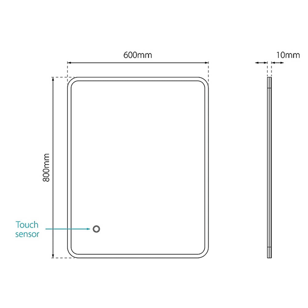 Bathroom Mirror Rectangular Illuminated Colour-Changing Frameless LED IP44 48W - Image 2