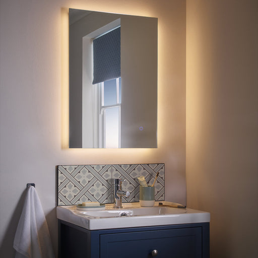 Bathroom LED Mirror Illuminated Wall-Mounted Rectangle Frameless (H)70cm (W)50cm - Image 1