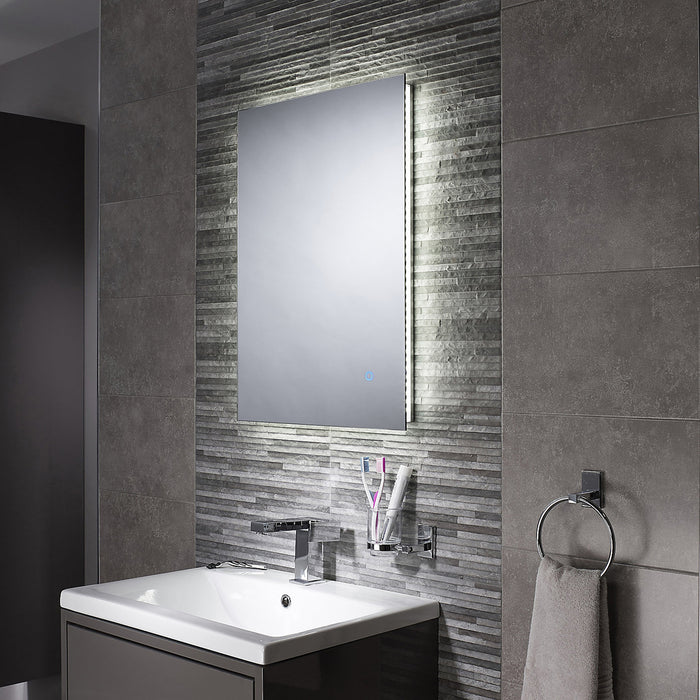 Bathroom LED Mirror Illuminated Wall-Mounted Rectangle Frameless (H)70cm (W)50cm - Image 4