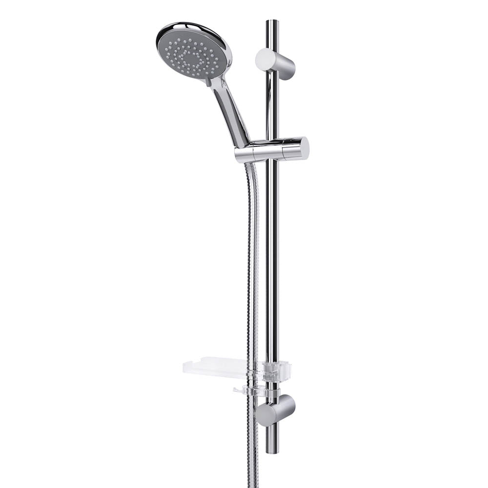 Triton Shower Mixer Kit Chrome 5 Spray Pattern Round Head Bathroom Contemporary - Image 1