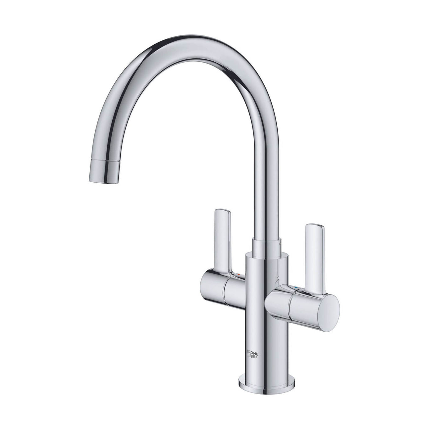 Grohe Kitchen Tap Mixer Chrome Double Lever Swivel Spout Contemporary Faucet - Image 1
