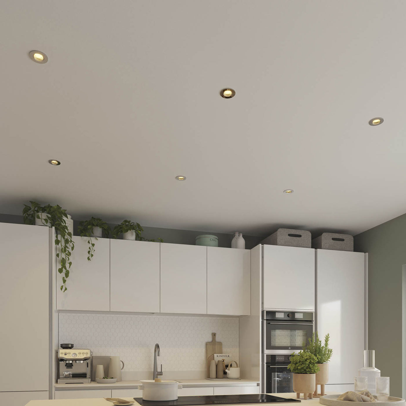 LED Downlight Chrome Fixed Fire Rated Warm White 450lm Dimmable Indoor Pack Of 6 - Image 2