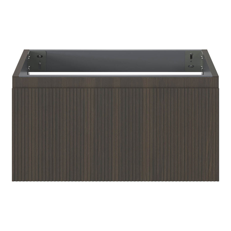 Kentia Bathroom Cabinet Vanity Unit Wall-Mounted Walnut Veneer (H)300 (W)600mm - Image 2
