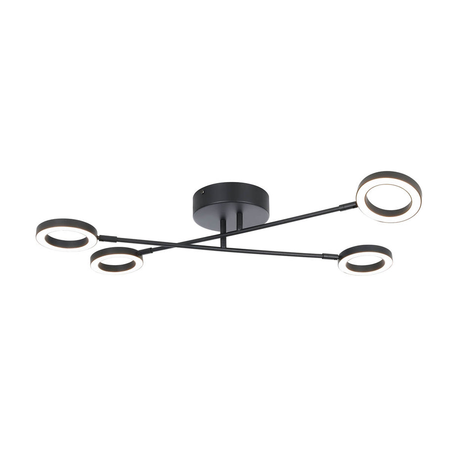 LED Ceiling Light Matt Black 4 Way Multi Arm Modern Warm White Dimmable - Image 4