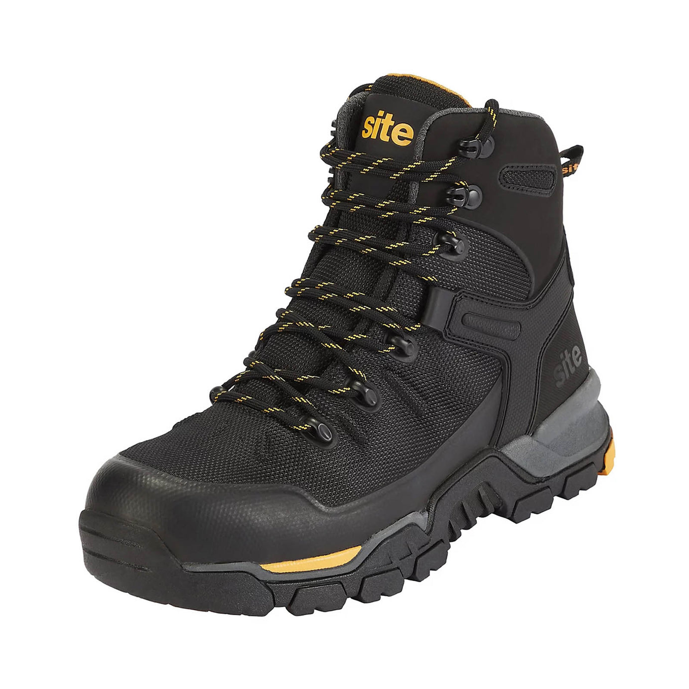 Site Densham Safety Boots Black Steel Toe Work Footwear Shoes Size 11 - Image 1