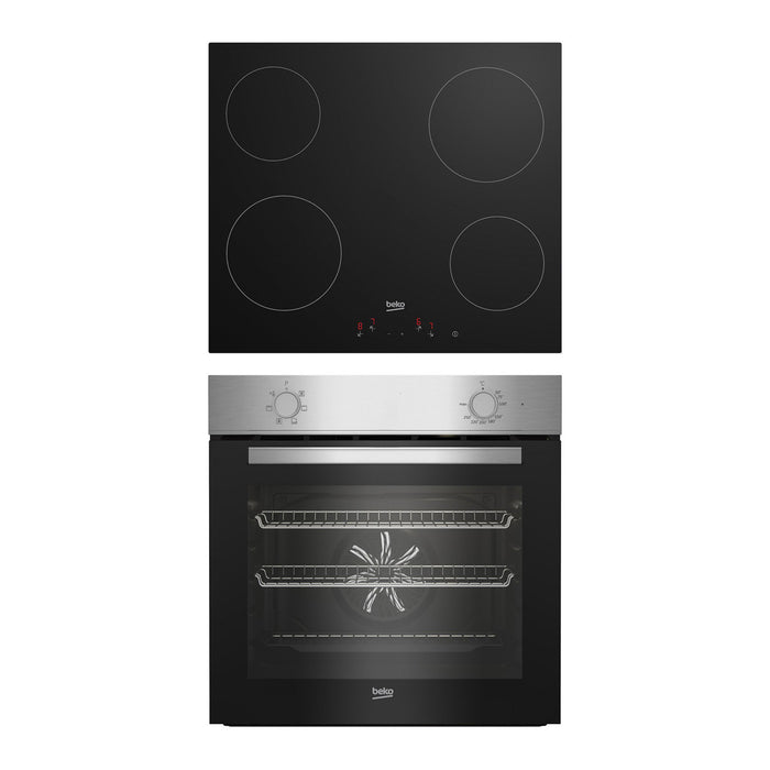 Beko Oven & Hob Pack Multifunction Built-In Stainless Steel Ceramic 66L A Rating - Image 1