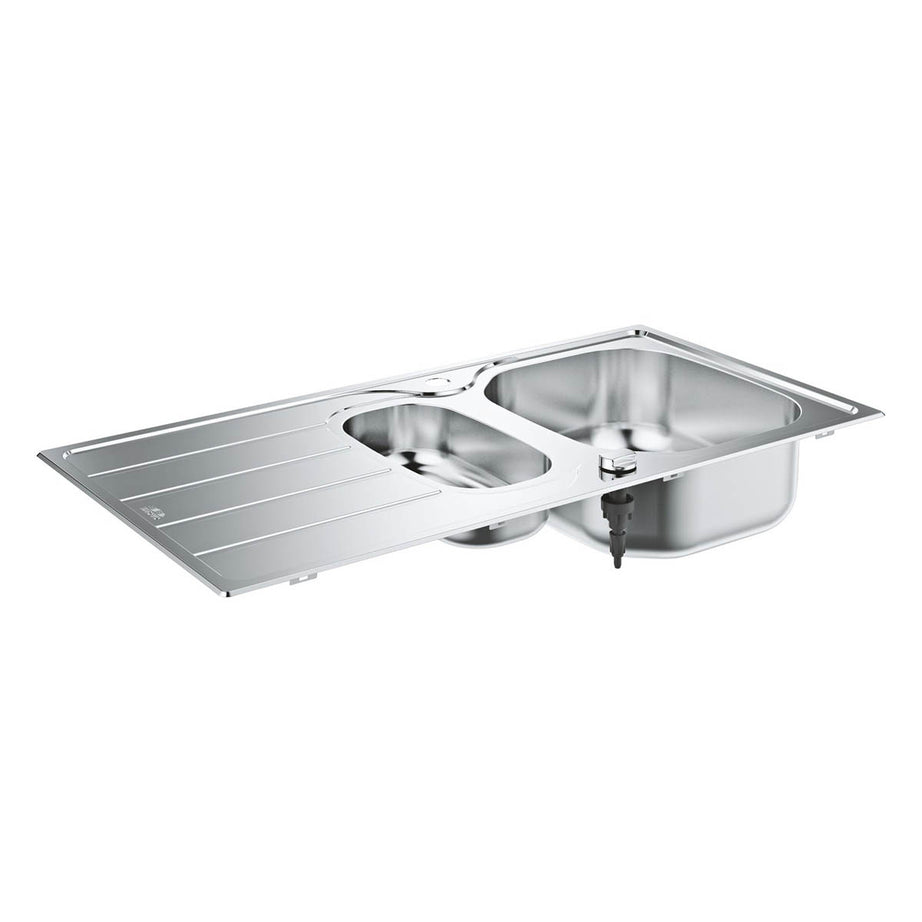 Grohe Kitchen Sink Polished Stainless Steel Reversible 1.5 Bowl 500 x 965mm - Image 1