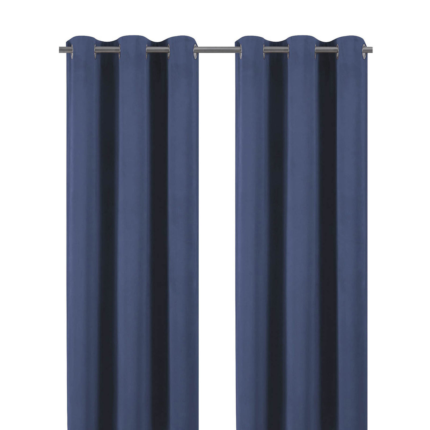 Valgreta Deep navy Velvet Lined Eyelet Curtain (W)117cm (L)137cm, Pair - Image 1