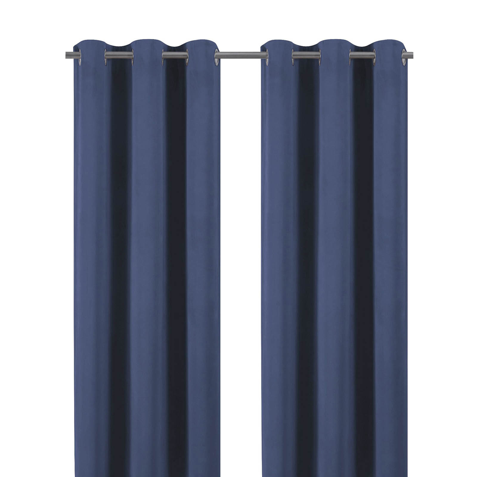 Valgreta Deep navy Velvet Lined Eyelet Curtain (W)117cm (L)137cm, Pair - Image 1