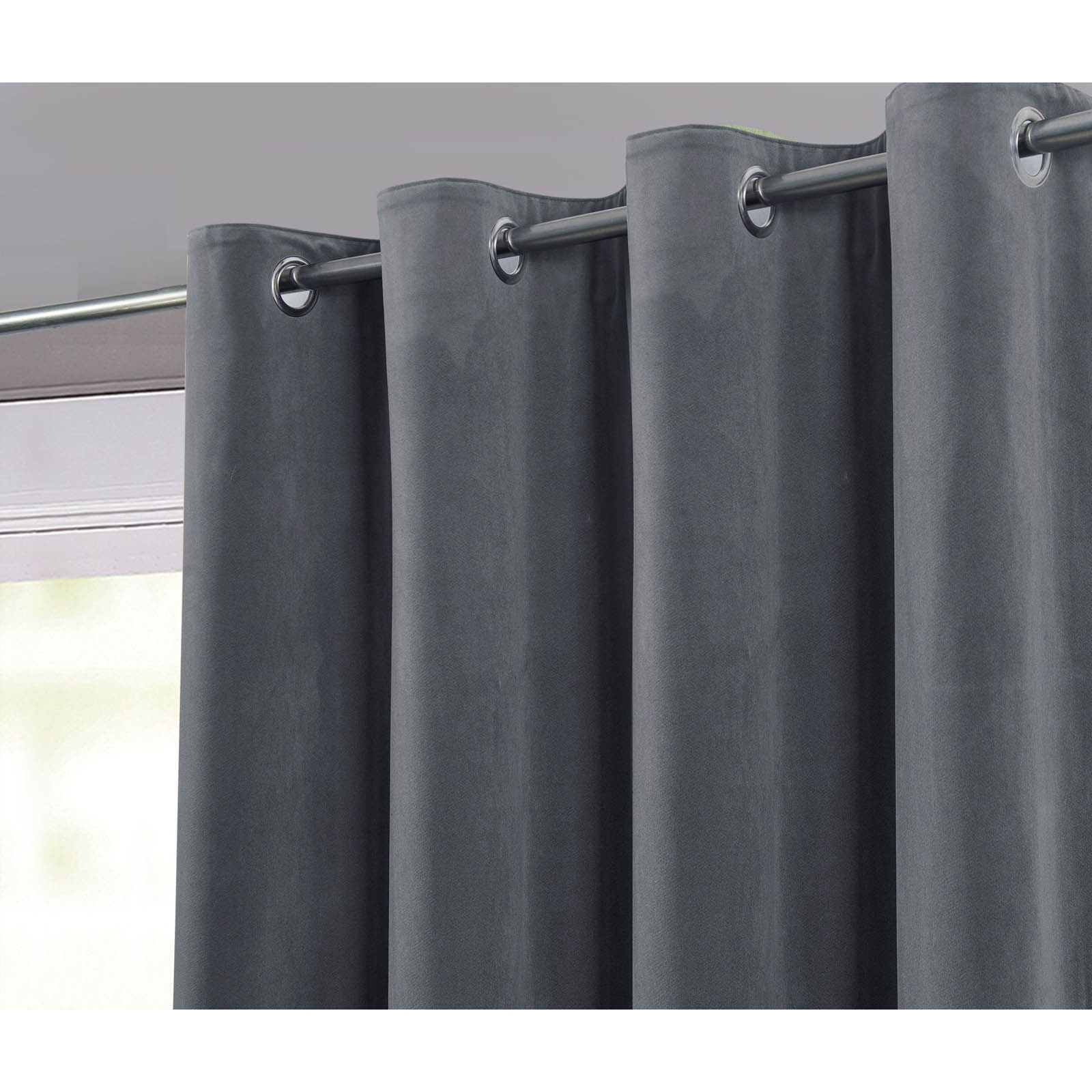 Valgreta Deep navy Velvet Lined Eyelet Curtain (W)117cm (L)137cm, Pair - Image 3
