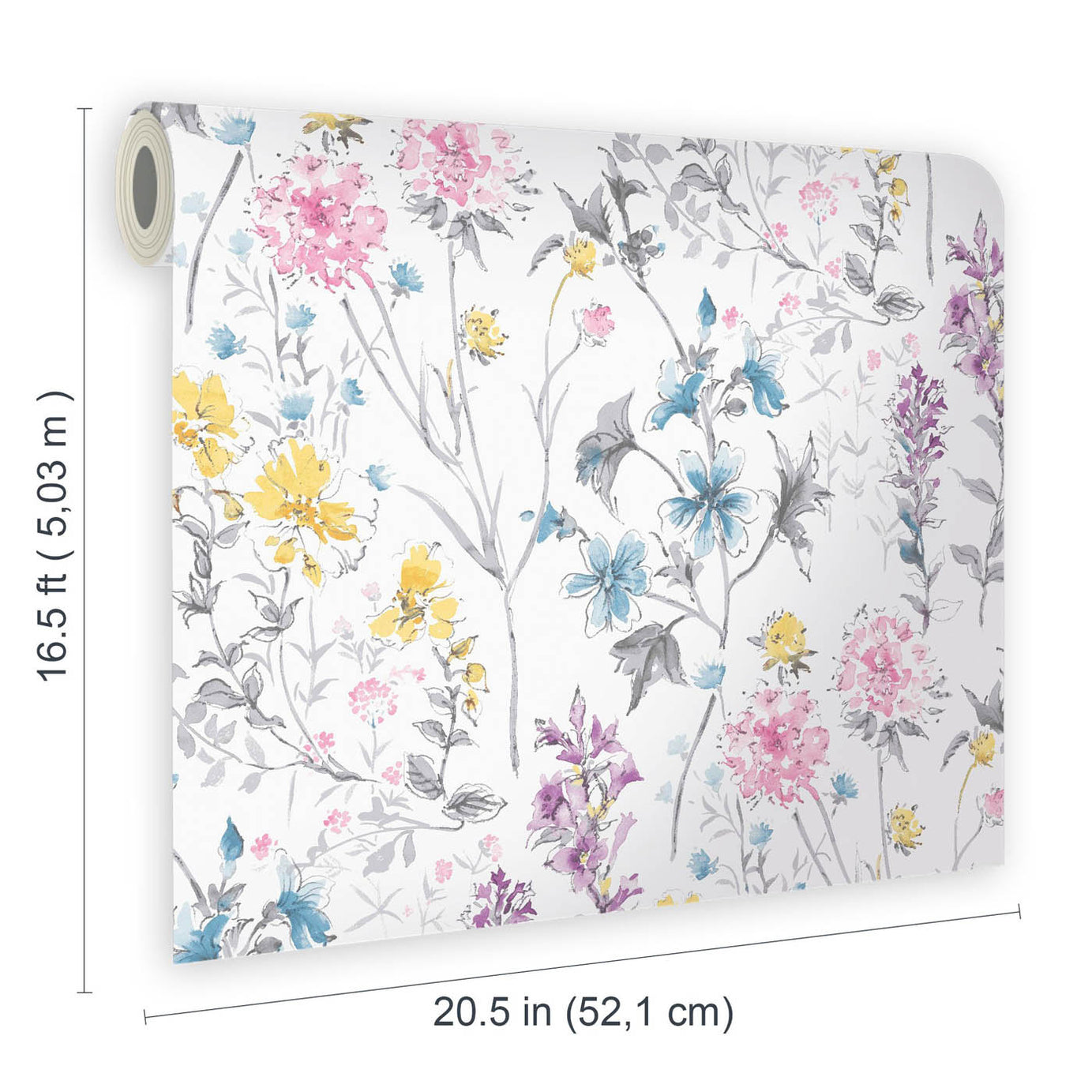 Laura Ashley Wallpaper Abstract Multicolour Wild Meadow Smooth Washable 5.2m² - Image 2