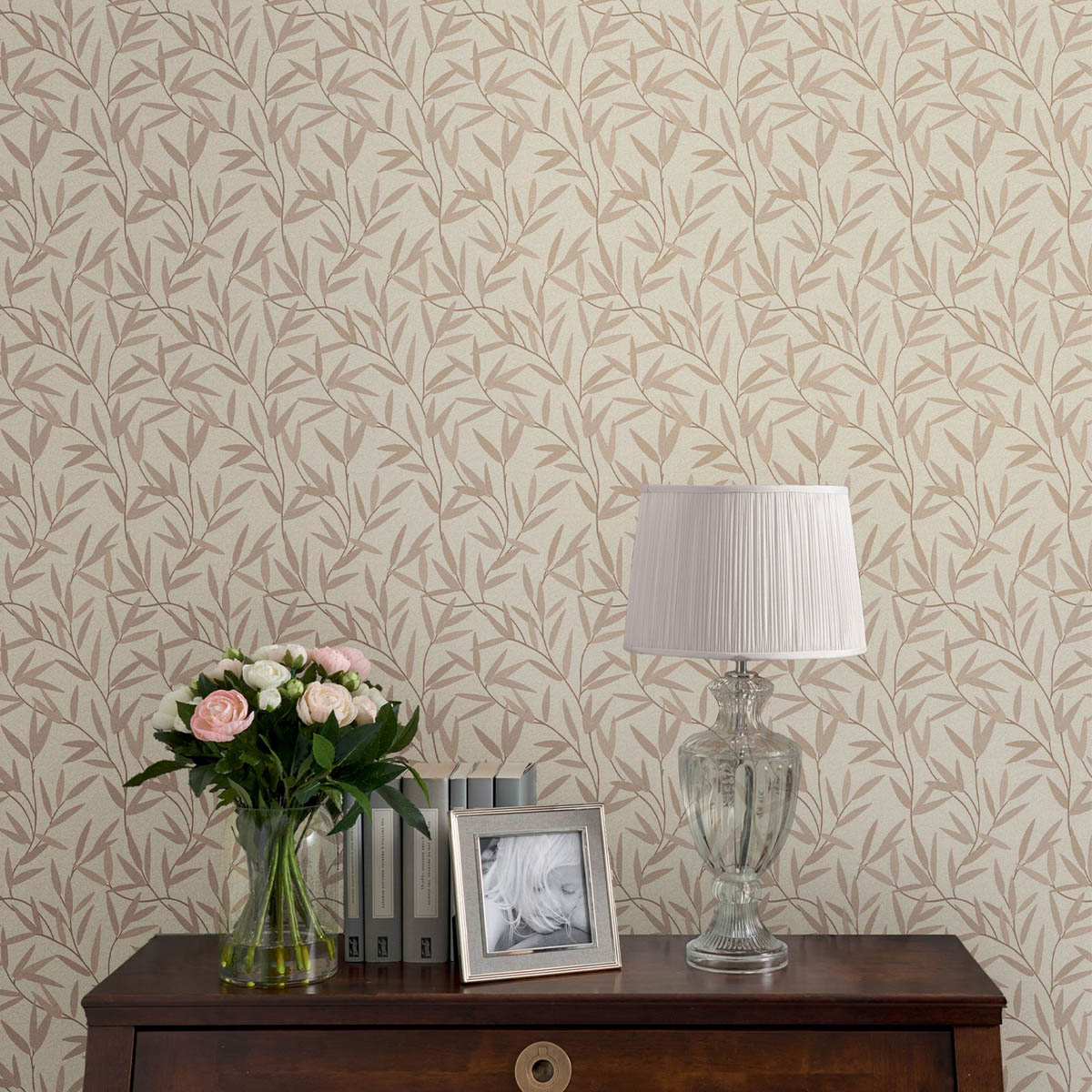 Laura Ashley Wallpaper Willow Neutral Leaf Smooth Matt Living Room Bedroom - Image 3