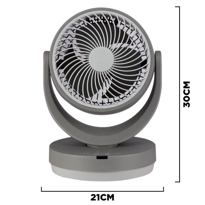 Desk Fan Portable Mini Compact Grey 8" 35W Remote Controlled Oscillating - Image 3