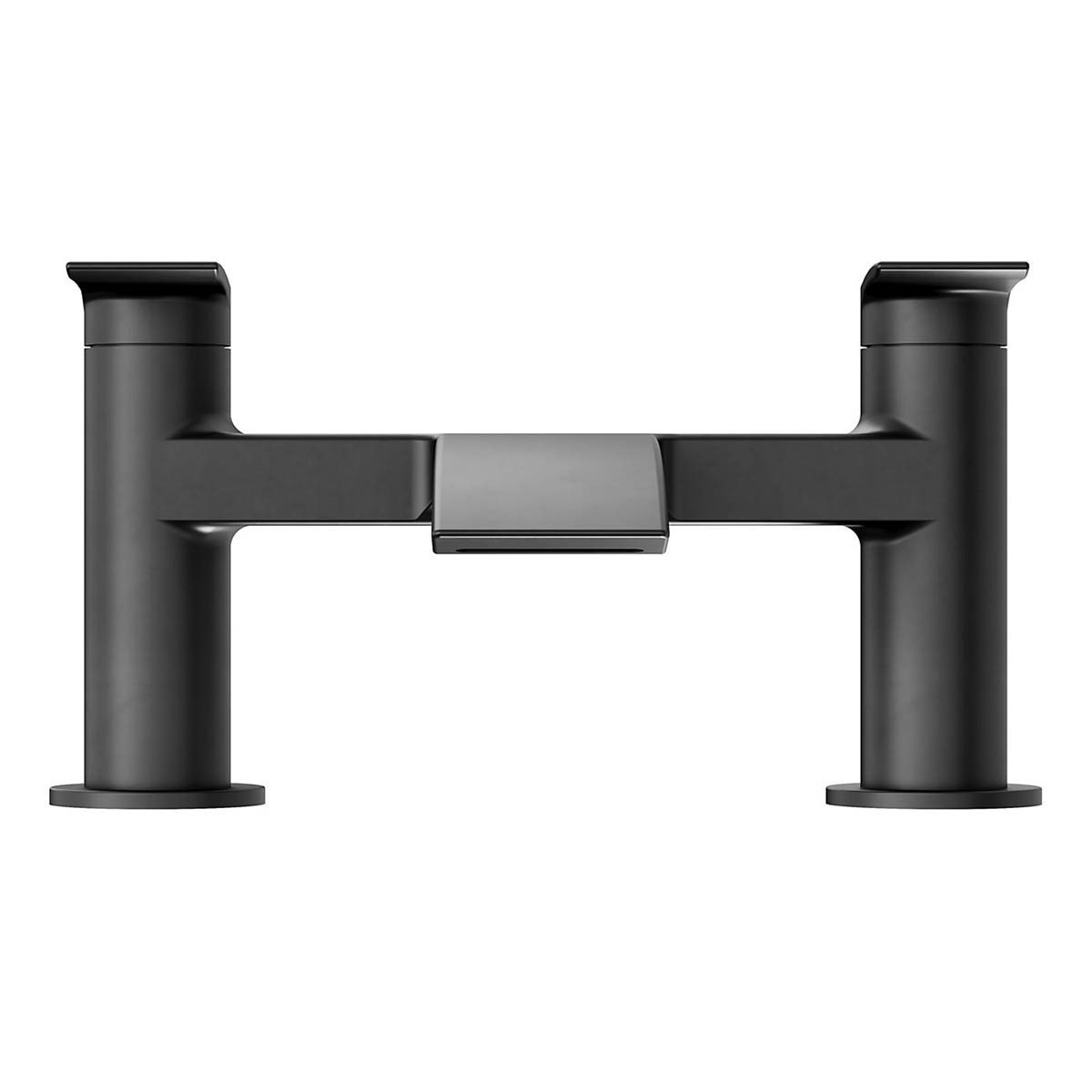 Bath Filler Tap Mixer Matt Black Double Lever ¼ Turn Waterfall Modern Bathroom - Image 4