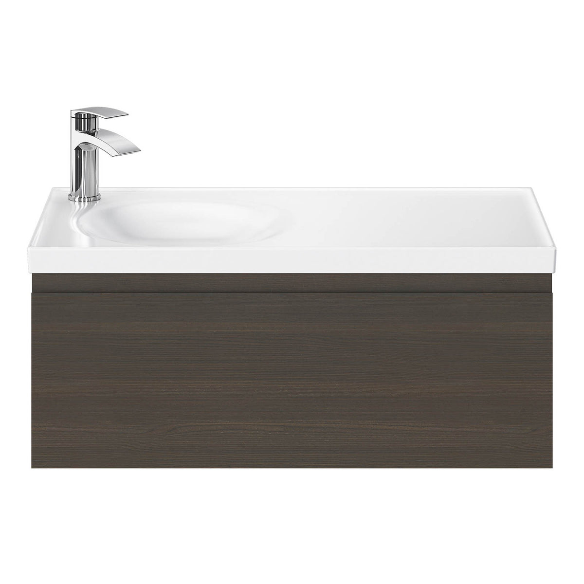 Bathroom Cabinet Kentia Walnut Veneer Wall Mounted Storage Vanity Unit Furniture - Image 3