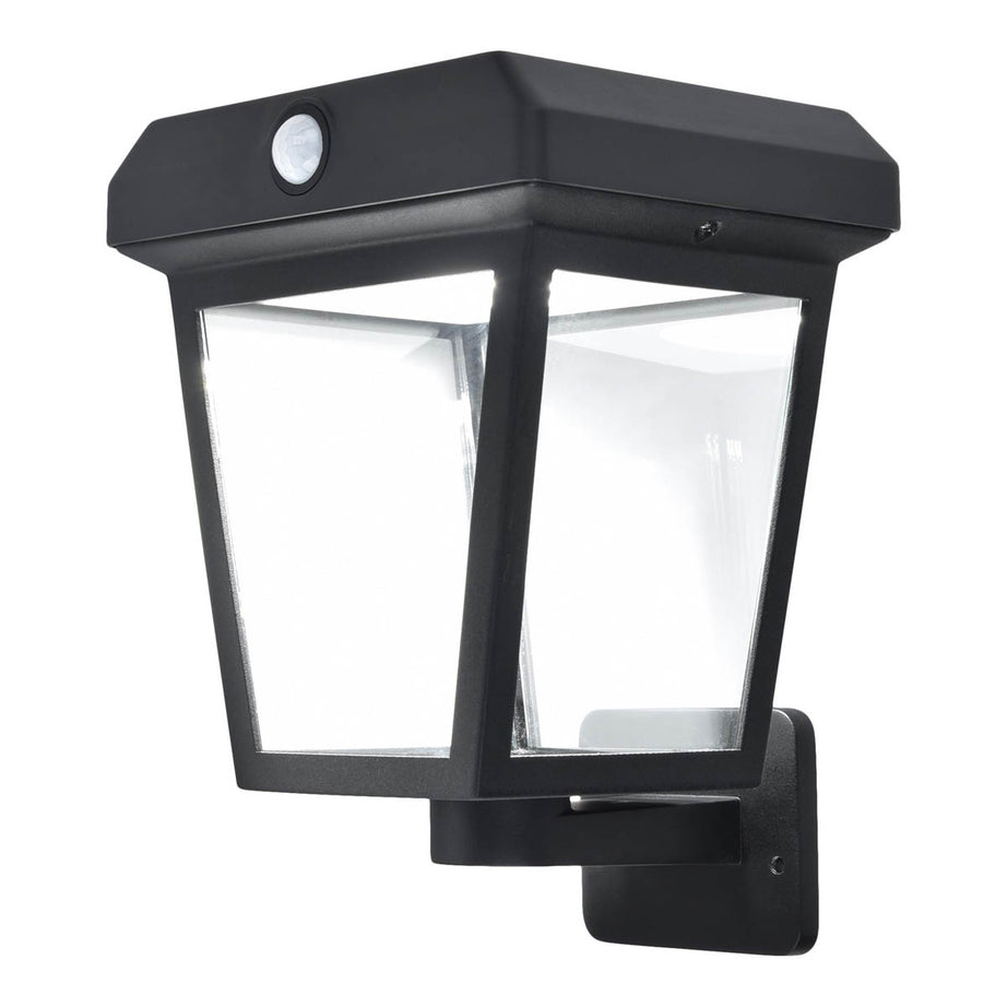 Outdoor LED Wall Light Motion Sensor Solar Powered Cool White Black Dusk-To-Dawn - Image 3