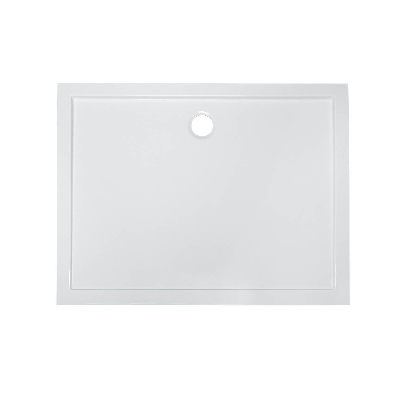 Shower Tray Gloss White Rectangular Centre Drain Bathroom Modern 800x1200x40mm - Image 3
