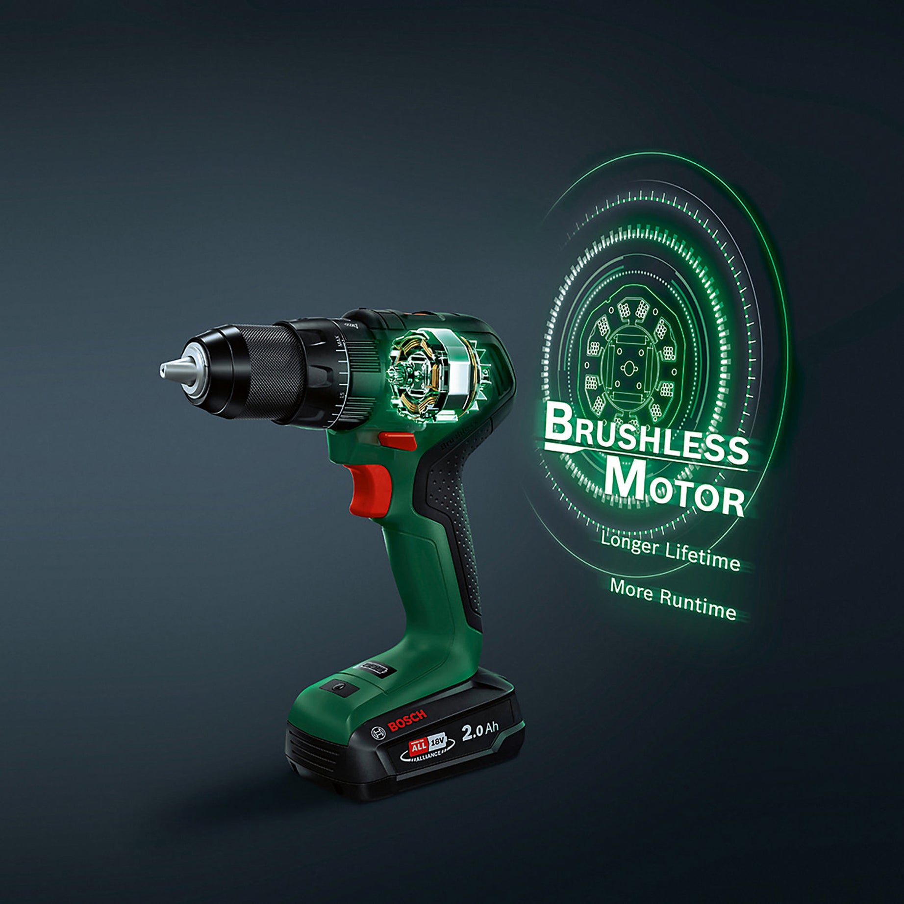 Bosch Combi Drill Cordless 18V 2x2Ah Li-Ion UniversalImpact18V-60 Brushless - Image 9