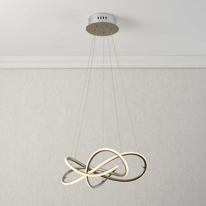 LED Ceiling Light Spiral Matt Aluminium Alloy Pendant Warm White 2200lm 23W - Image 2