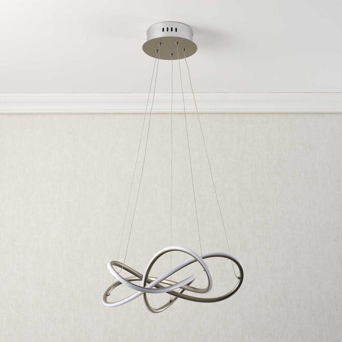 LED Ceiling Light Spiral Matt Aluminium Alloy Pendant Warm White 2200lm 23W - Image 3