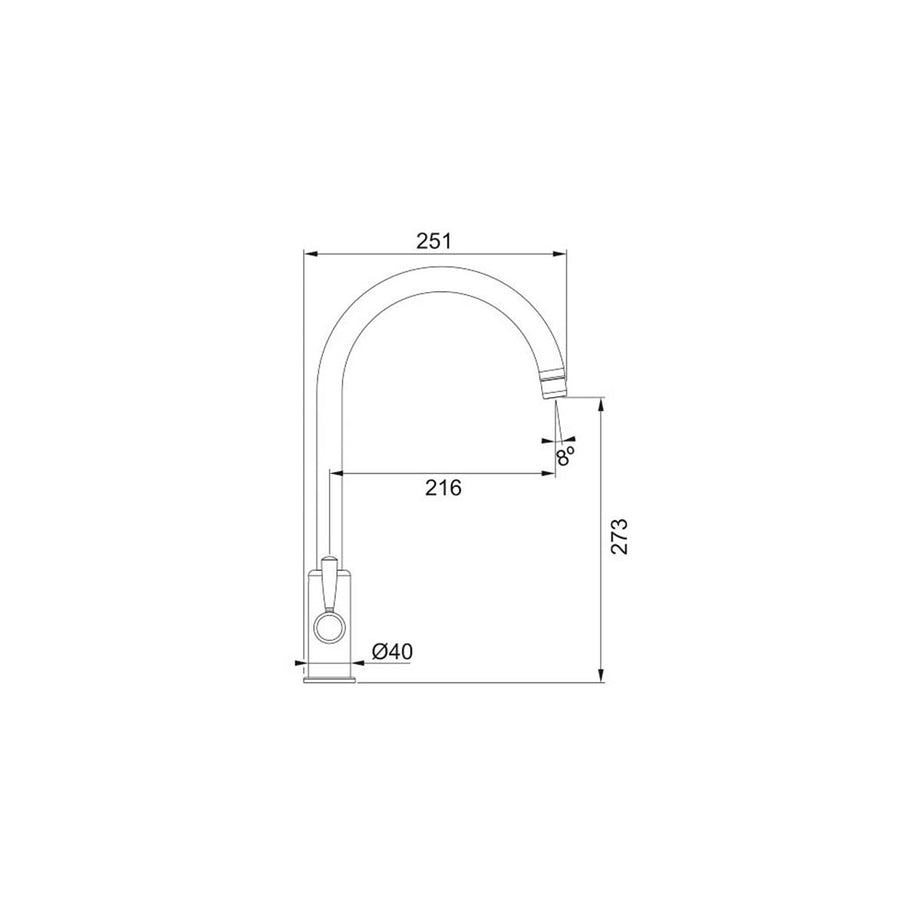 Franke Kitchen Mixer Tap Brass Effect Twin Lever Faucet Swan Neck Swivel Spout - Image 2