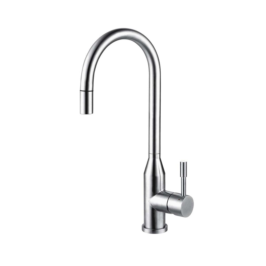 Kitchen Tap Mixer Stainless Steel Pull Out Single Lever ¼ Turn Modern Faucet - Image 1