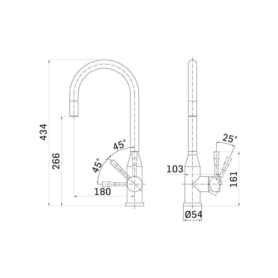 Kitchen Tap Mixer Stainless Steel Pull Out Single Lever ¼ Turn Modern Faucet - Image 2