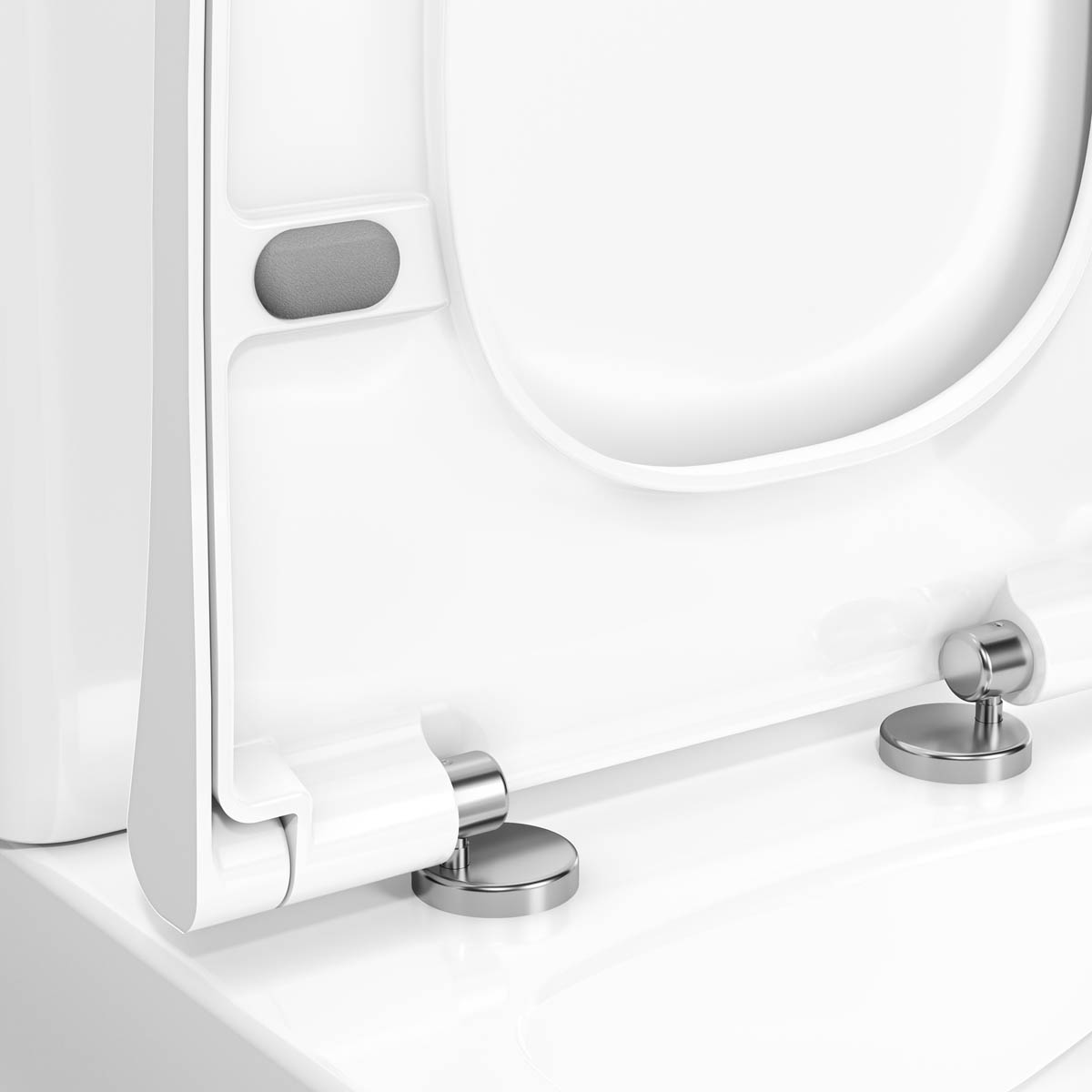 Vitra Toilet Seat Square White Slim Soft Close Quick Release Adjustable Modern - Image 4