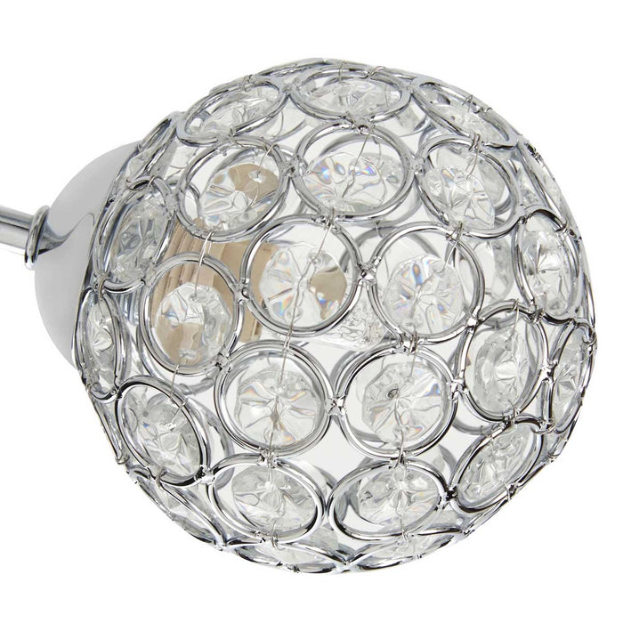 Ceiling Light Way 5 Way multi Arm Chrome Round Crystal Shades Modern Livingroom - Image 3