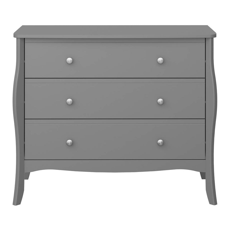 Chest of Drawers Wide 3 Drawer Satin Grey French Chic (H)800mm (W)965mm (D)450mm - Image 3