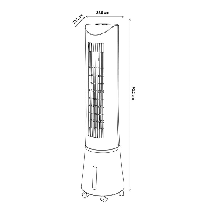 Portable Air Cooler Fan White Timer 3 Speed Oscillation 4L Remote Control 45W - Image 9