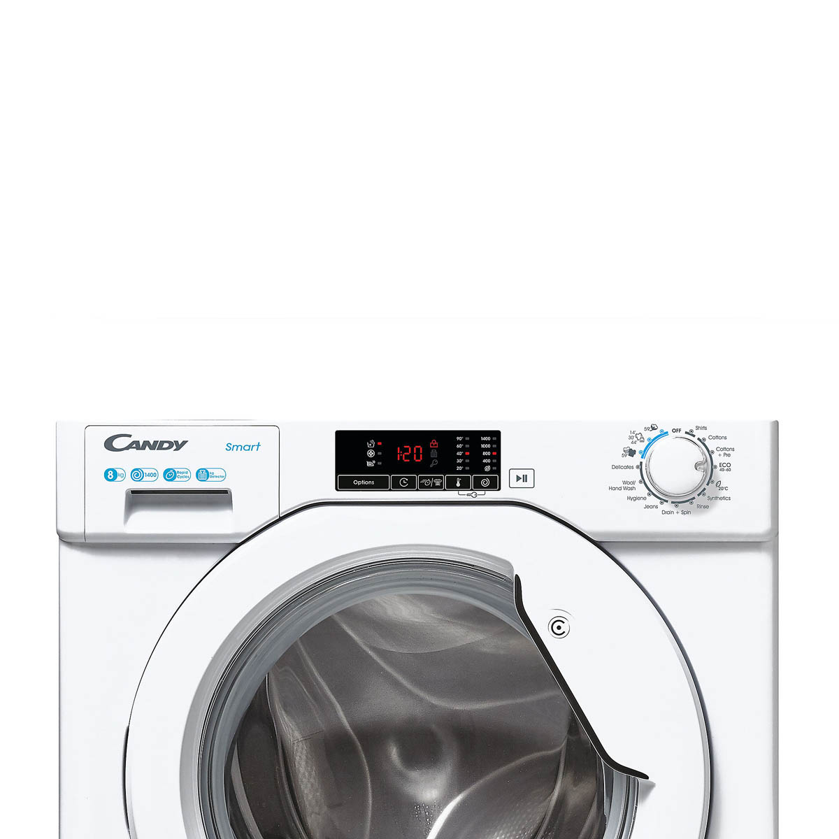 Candy Integrated Washing Machine 8Kg CBW48D1W4-80 White Built In 1400rpm - Image 3
