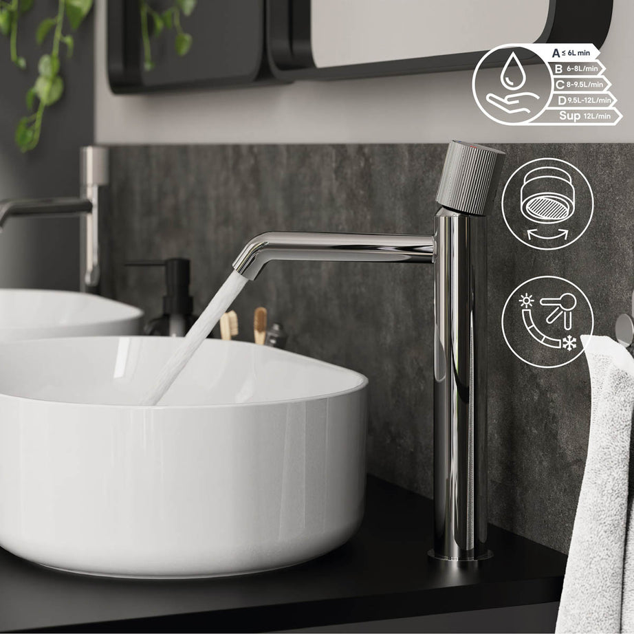 Barhroom Basin Tap Mixer Chrome Round Single Lever Ceramic Cartridge Faucet - Image 3