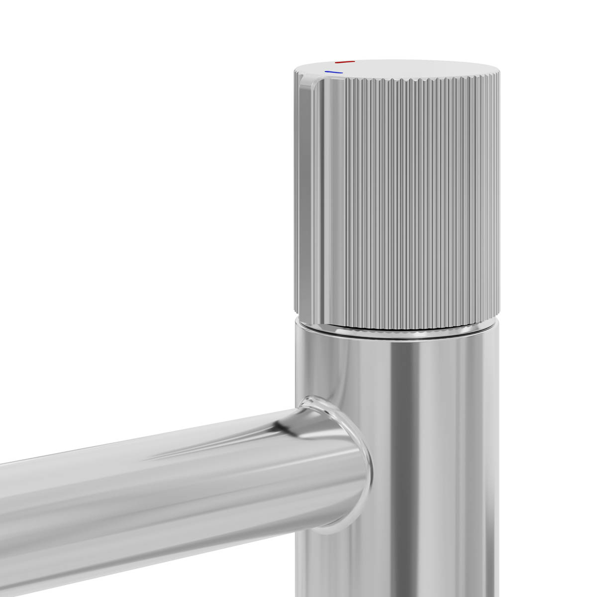 Barhroom Basin Mixer Tap Chrome Effect Round Modern Grip Handle Durable - Image 5