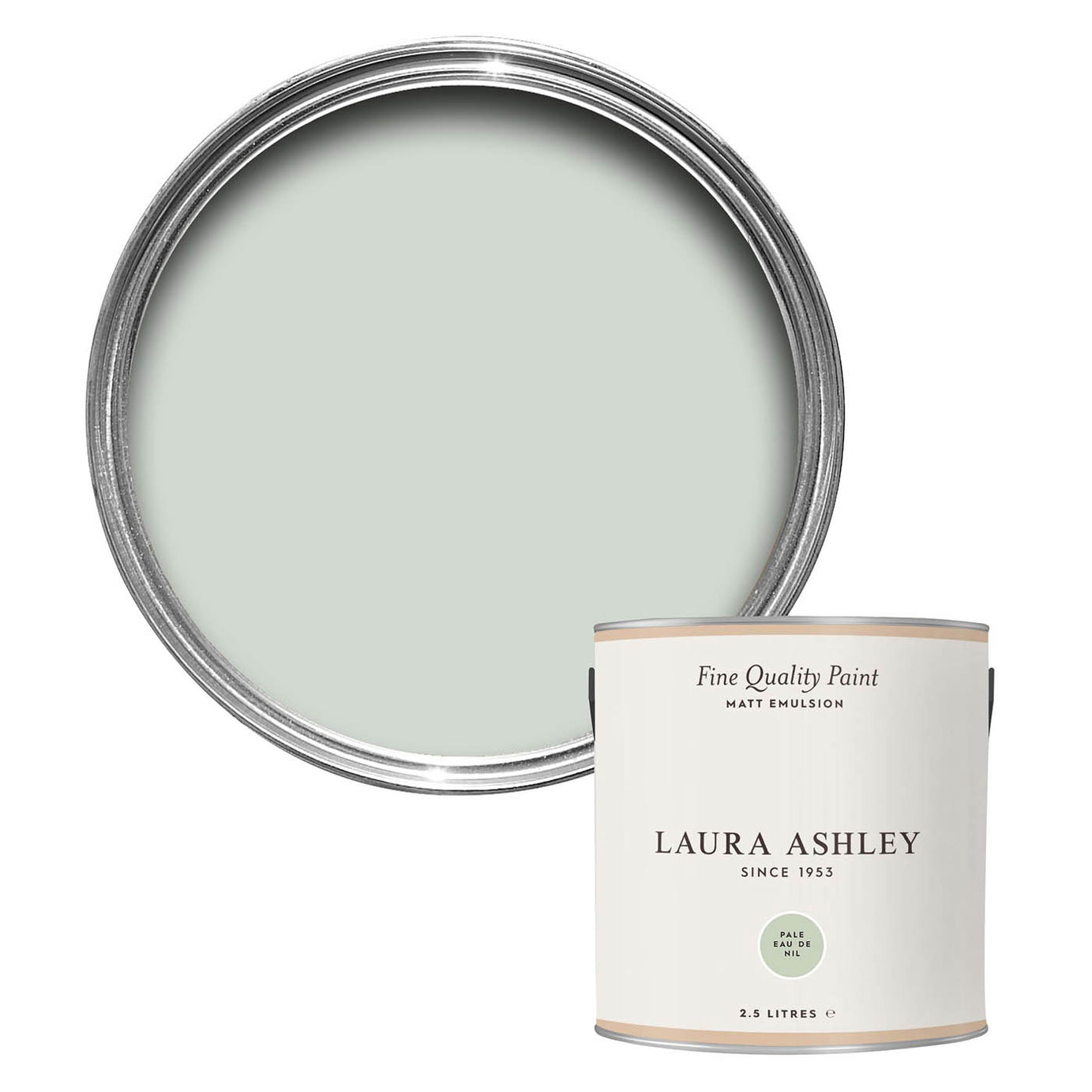Laura Ashley Matt Emulsion paint Pale Eau De Nil 2.5L - Image 1