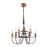 Pendant Ceiling Light 9 Lamp LED Satin Copper Effect Adjustable (Dia)500mm - Image 1