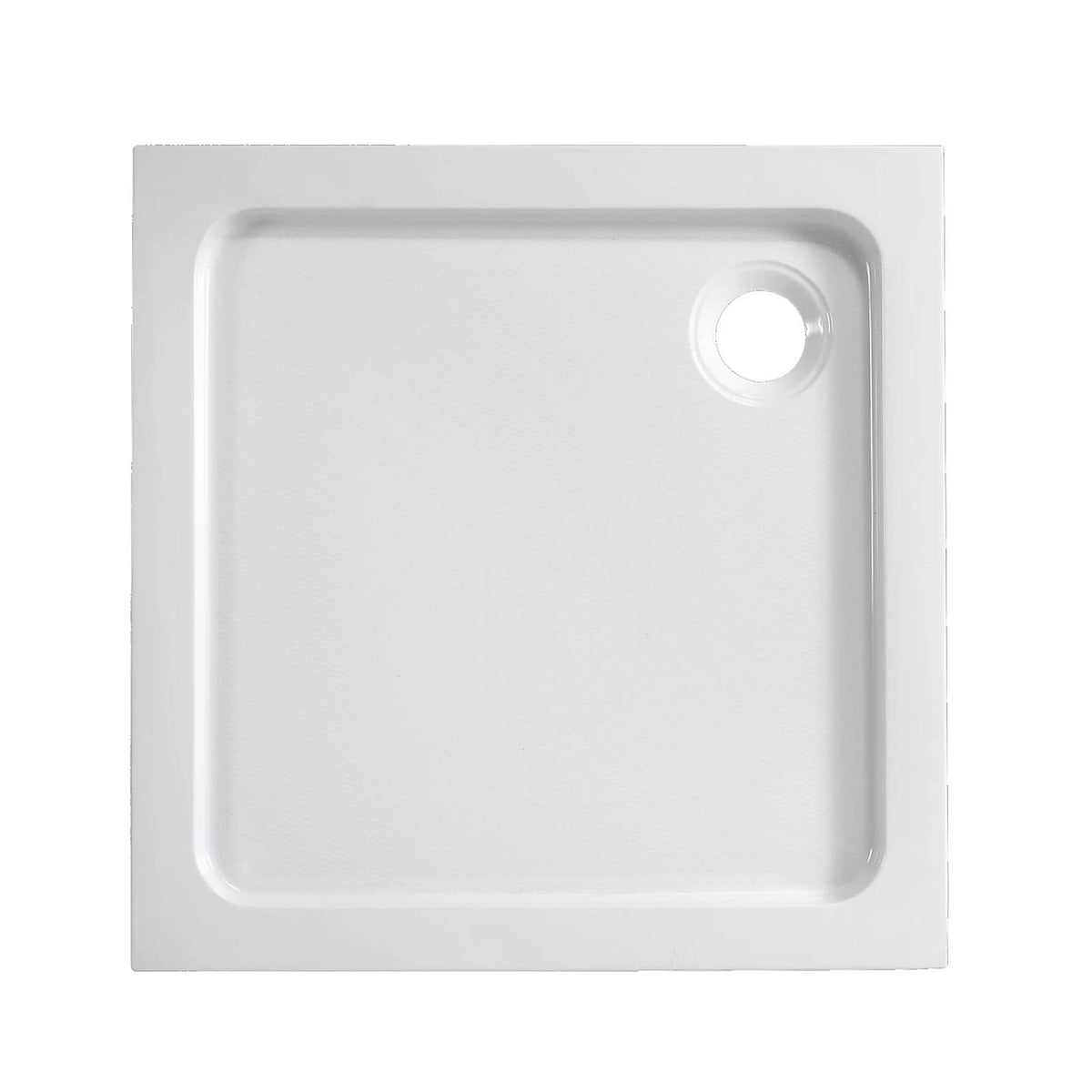Shower Tray Gloss White Square Corner Drain 150mm Anti Slip Bathroom Modern - Image 2