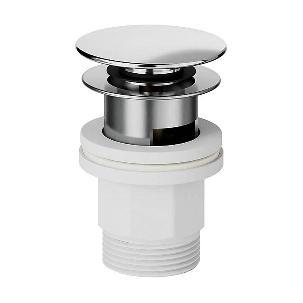 Basin Tap Mono Mixer Chrome Tall Square Single Lever Clicker Waste Bathroom - Image 3
