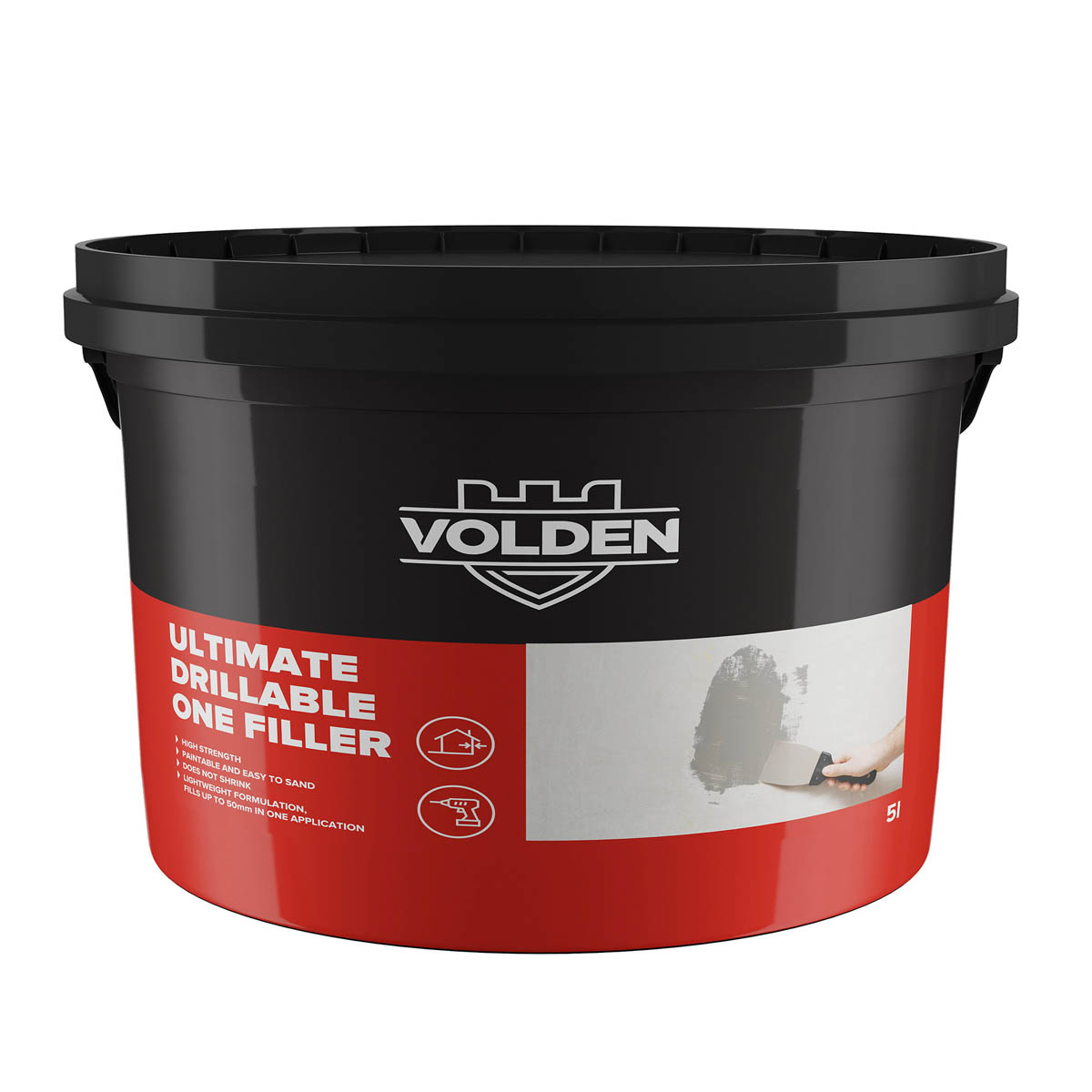 Volden Patching Plaster Filler 5L Light Grey All Purpose Drillable 4.2kg - Image 1