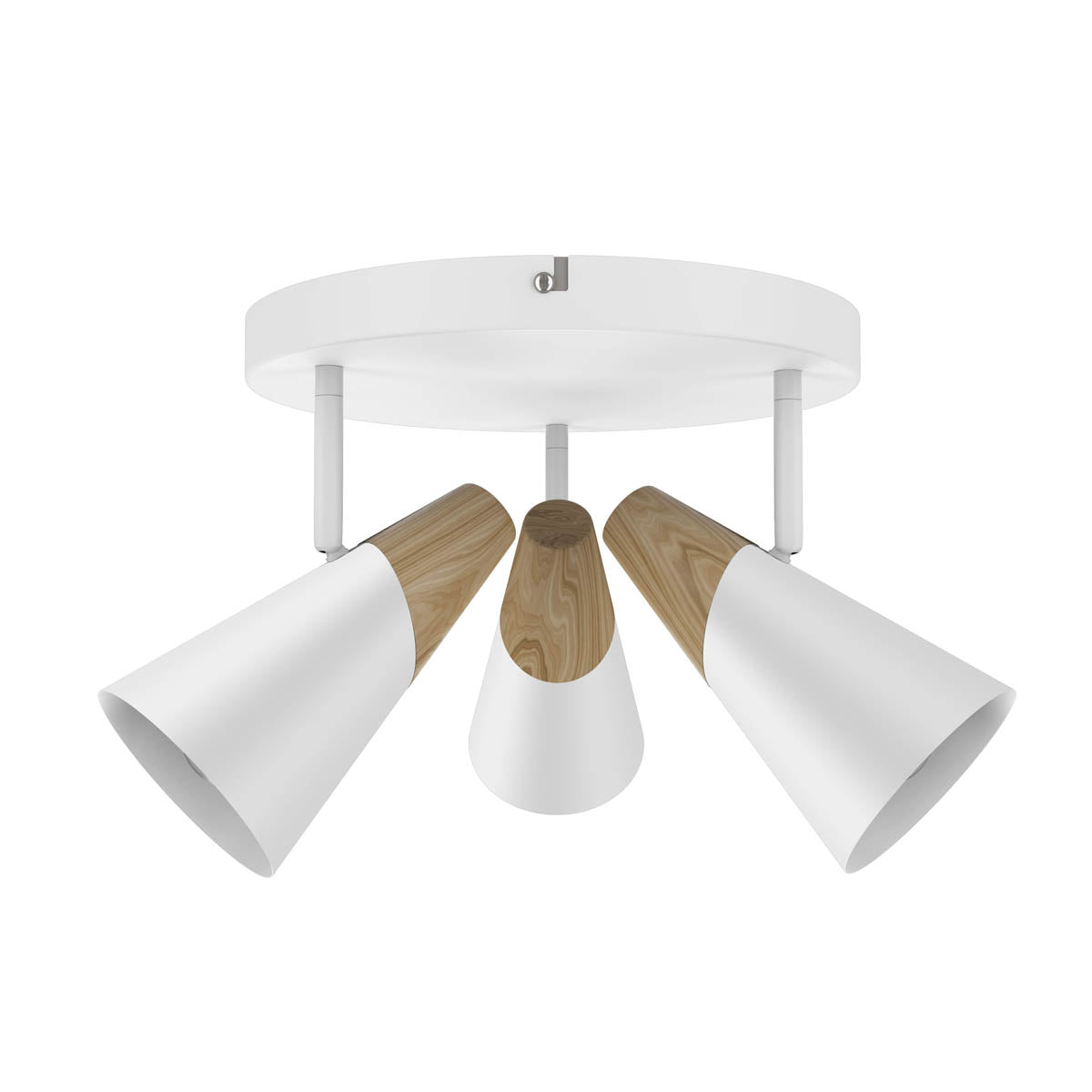 LED Ceiling Light 3 Way Spotlight Plate Matt White Adjustable Heads Modern - Image 1