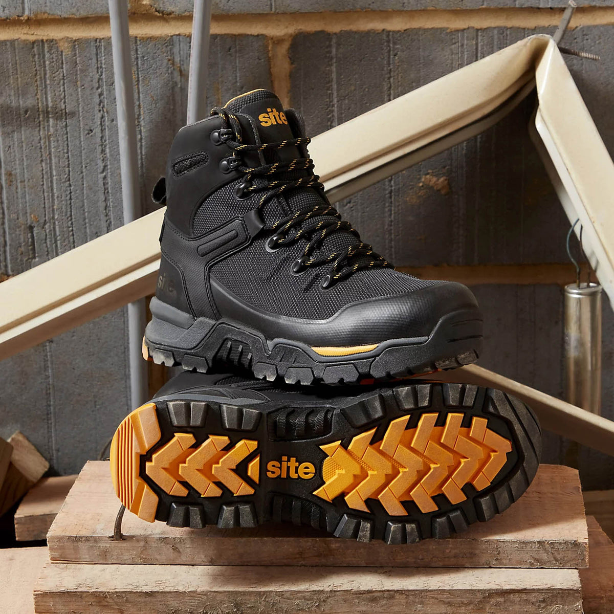 Site Densham Safety Boots Black Steel Toe Work Footwear Shoes Size 10 - Image 6