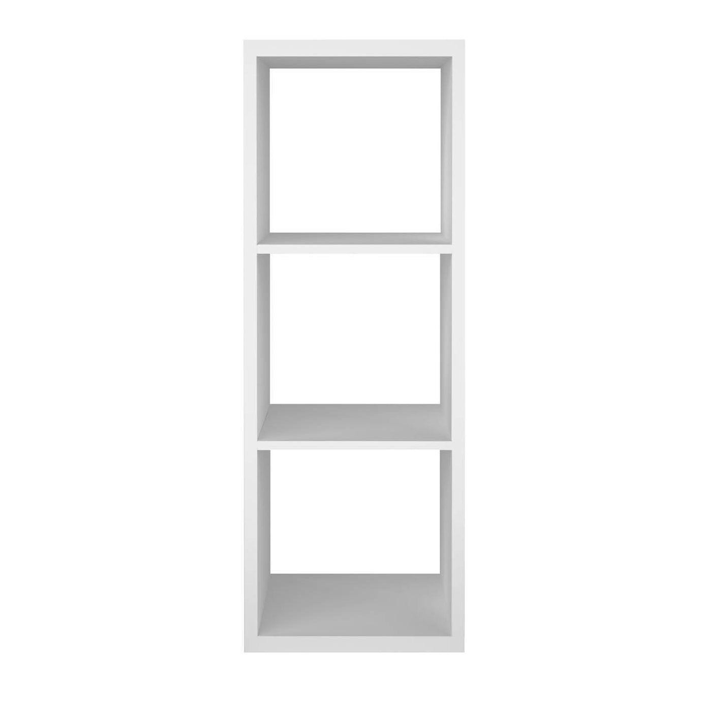 Bookshelf Storage Unit 3 Tier White Rectangular Display Stand (H)1080mm (W)389mm - Image 4