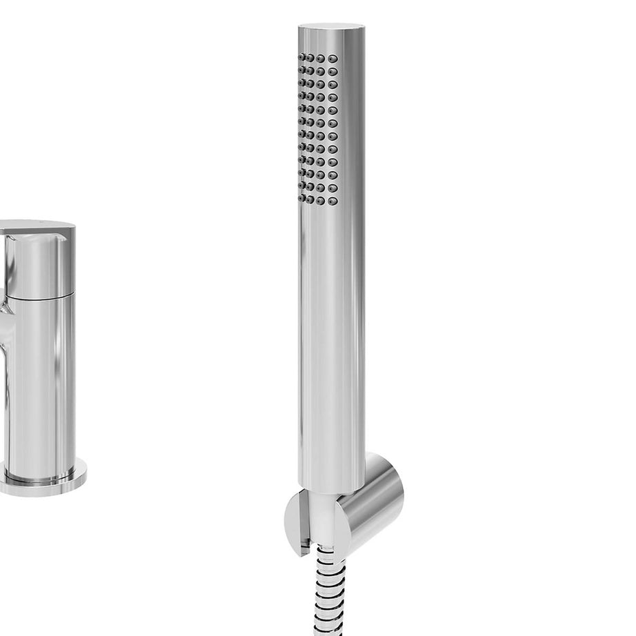 Bath Filler Tap With Hand Held Set Chrome Double Lever Single Spray Pattern - Image 6